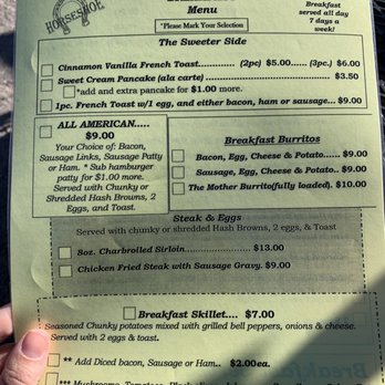 The Horseshoe Saloon - Breakfast Menu - Bars Near Me - Prineville, Oregon The Horseshoe Saloon - Breakfast Menu - Bars Near Me - Prineville, Oregon