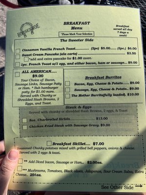 Menu photo 1 The Horseshoe Saloon Prineville, OR Menu photo 1 The Horseshoe Saloon Prineville, OR