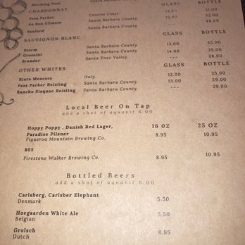 The Bit O'Denmark - Drink menu - Scandinavian Near Me - Solvang, California