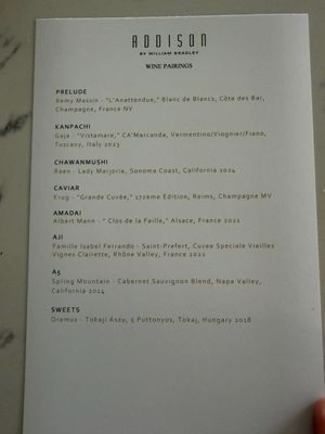 Menu photo 1 Addison San Diego, CA