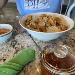 Fried egg roll noodles and a homemade to die for sauce that goes with. Fried egg roll noodles and a homemade to die for sauce that goes with.