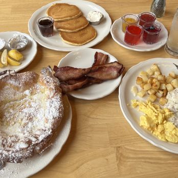 The Original Pancake House - Dutch baby (best in town), Biscuits n Gravy (yummy), and perfectly cooked bacon. - Waffles Near Me - Spokane, Washington The Original Pancake House - Dutch baby (best in town), Biscuits n Gravy (yummy), and perfectly cooked bacon. - Waffles Near Me - Spokane, Washington