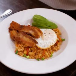 JoJo's Restaurant & Tap House - Kimchi rice with Pork Belly. Crazy good Pork Belly!