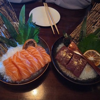 Orange Roll & Sushi 139 - Salmon sashimi  Tuna bluefin toro - Sushi Bars Near Me - Tustin, California