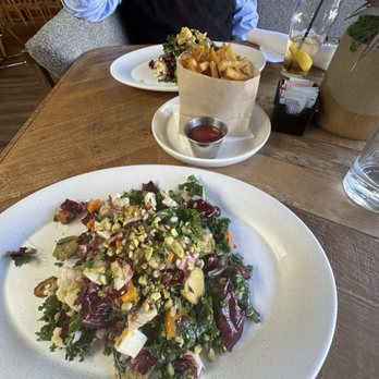 Hideaway - Rustic seasonal vegetable salad (slip) - portions are large. + a side of fries.  Truffle fries are really great too! - American Near Me - San Diego, California