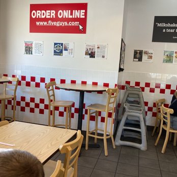 Five Guys - the inside of a fast food restaurant - Burgers Near Me - Olympia, Washington