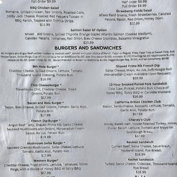 Charley’s at The Lakes - Partial menu as of 4/2025 - Sports Bars Near Me - Peoria, Arizona