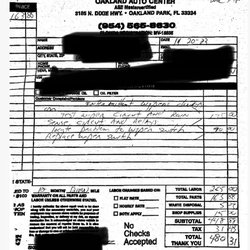 Oakland Auto Center - Receipt