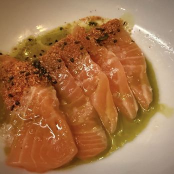 Select Oyster Bar - Faroe Islands Salmon Crudo* - Seafood Near Me - Boston, Massachusetts Select Oyster Bar - Faroe Islands Salmon Crudo* - Seafood Near Me - Boston, Massachusetts