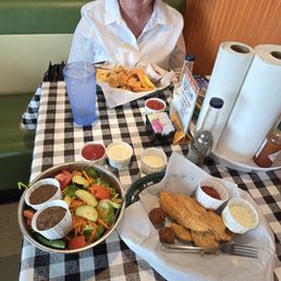 Eating inside today as it was too hot outside.
