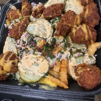 Dave's Hot Chicken - Large Top Loaded Fries - Chicken Shop Near Me - West Covina, California Dave's Hot Chicken - Large Top Loaded Fries - Chicken Shop Near Me - West Covina, California