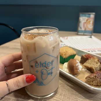 Elder + Oat - iced chai latte - Coffee & Tea Near Me - West Dundee, Illinois Elder + Oat - iced chai latte - Coffee & Tea Near Me - West Dundee, Illinois