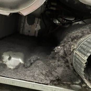 Dryer Vent John - Pics inside the dryer of all the lint that it sucked back in. - Air Duct Cleaning Near Me Dryer Vent John - Pics inside the dryer of all the lint that it sucked back in. - Air Duct Cleaning Near Me