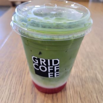 Grid Coffee - Strawberry Matcha Latte with Oat Milk - Coffee & Tea Near Me - Diamond Bar, California