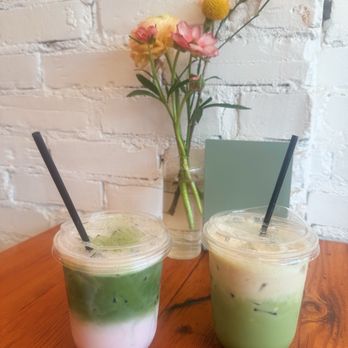 Lyon Street Cafè - Strawberry matcha and banana crème pie matcha - Bakeries Near Me - Grand Rapids, Michigan Lyon Street Cafè - Strawberry matcha and banana crème pie matcha - Bakeries Near Me - Grand Rapids, Michigan