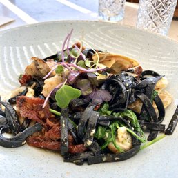 Squid ink seafood pasta Squid ink seafood pasta