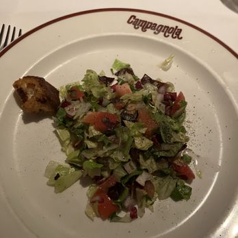 Campagnola Restaurant - This is half of a $15 salad.  Like a single scoop of ice cream.  Lame. - Italian Near Me - New York, New York