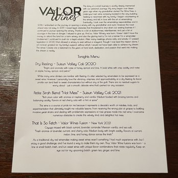Valor Wines - Tasting Event Menu - Wine Tasting Room Near Me - North Haven, Connecticut