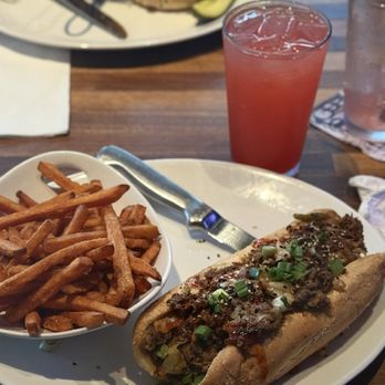 Yard House - Korean cheesesteak with sweet potato fries - Bars Near Me - Raleigh, North Carolina