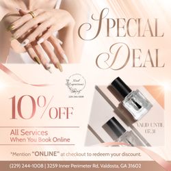 Nail Expression & Spa - SPECIAL DEAL! 
 10% OFF All Services When You Book Online (Valid until 07/31/2025)
 Just mention "online" at checkout to redeem your