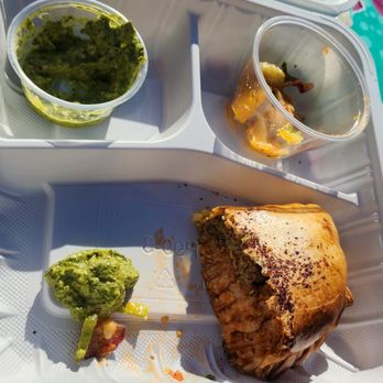Affi's Marin Gourmet - Half of Persian empanada w/ farfelle pasta and sauce - Food Trucks Near Me Affi's Marin Gourmet - Half of Persian empanada w/ farfelle pasta and sauce - Food Trucks Near Me