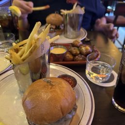 Tavern Burger, Pretzel Bites, and Hot Honey Chicken Sandwich Tavern Burger, Pretzel Bites, and Hot Honey Chicken Sandwich