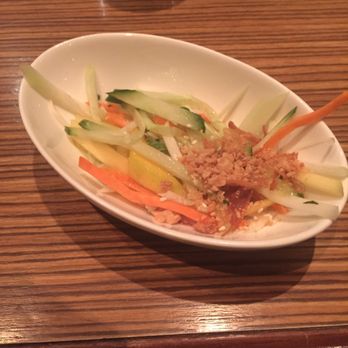 Banana Leaf - Vegetable cucumber salad with fish sauce and peanut. - Malaysian Near Me - Vancouver, British Columbia