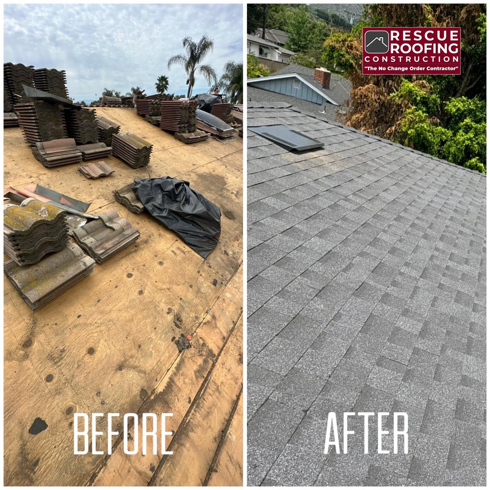 Slide of Rescue Roofing Construction