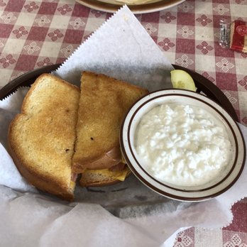 Haigler Country Cafe - Grilled Ham And Cheese Sandwich with Cottage Cheese - Breakfast & Brunch Near Me - Haigler, Nebraska