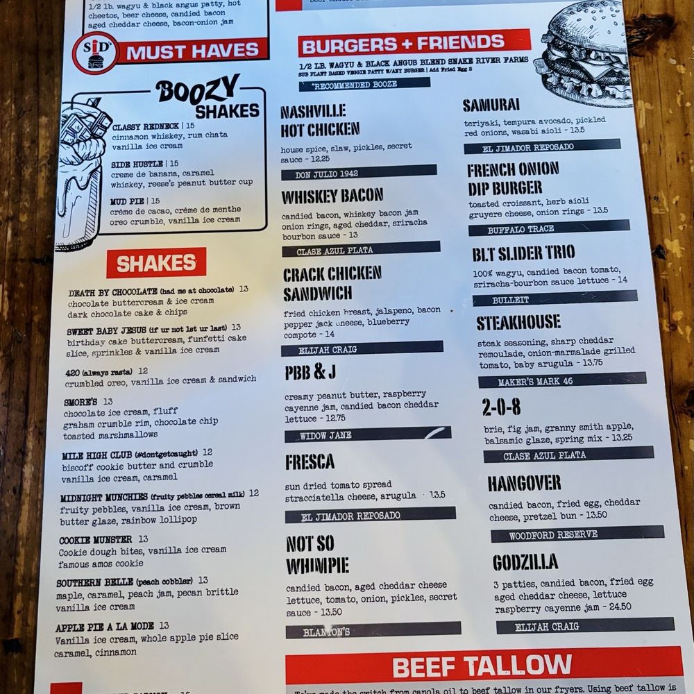 Sids Garage - Menu - Burgers Near Me - Meridian, Idaho Sids Garage - Menu - Burgers Near Me - Meridian, Idaho