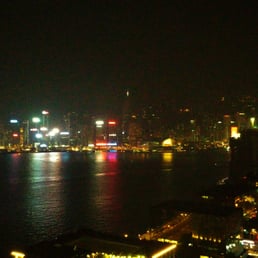 View at night from my club harbor room
