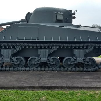 Jackson Barracks Military Museum - WW2 M4 Sherman tank with a short 75mm gun whose mounting has collapsed - Museums Near Me - New Orleans, Louisiana Jackson Barracks Military Museum - WW2 M4 Sherman tank with a short 75mm gun whose mounting has collapsed - Museums Near Me - New Orleans, Louisiana