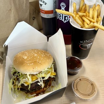 Kinder's Meats Deli BBQ - California Burger with Tequila Lime French Fries - Delis Near Me - Hercules, California Kinder's Meats Deli BBQ - California Burger with Tequila Lime French Fries - Delis Near Me - Hercules, California