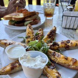 Potato Skins with sour cream and ranch