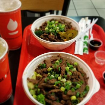 Flame Broiler - Angus Beef, sweet Green Tea, and some Magic Sauce - Japanese Near Me - Redlands, California