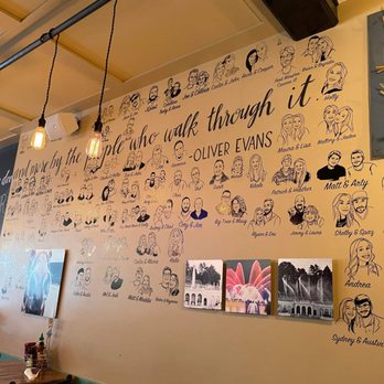 Grain Craft Bar + Kitchen - a wall covered in doodles - Bars Near Me - Kennett Square, Pennsylvania