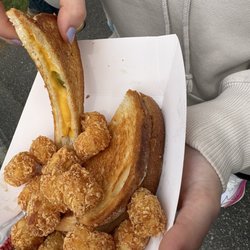 Mom on the Go - Pickle grilled cheese w tater tots which