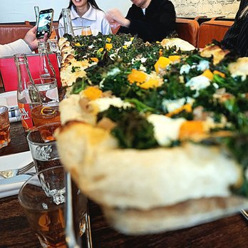 Di Beppe - Pizza - eggplant, kale, squash + chili ricotta. - Italian Near Me - Vancouver, British Columbia