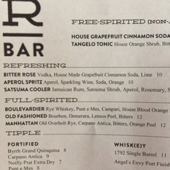 Rhubarb - Great cocktails - the Manhattan is awesome - New American Near Me - Asheville, North Carolina