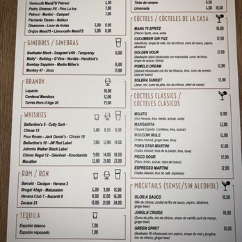 MANÁ 75 - Menu (05/2025) - Mediterranean Near Me - Barcelona, B