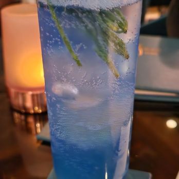 St James Bar - Reefresh'd-Cocchi Americano, Manzanilla Sherry, Everleaf Marine, Blue Sprulina, Franklin & Sons Lemon Tonic Water - Cocktail Bars Near Me - London, XGL