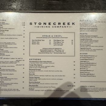 Stone Creek Dining - Menu - Steakhouses Near Me - Plainfield, Indiana Stone Creek Dining - Menu - Steakhouses Near Me - Plainfield, Indiana