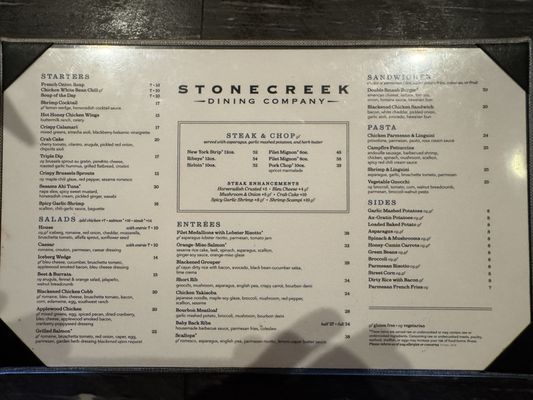 Menu photo 1 Stone Creek Dining Plainfield, IN Menu photo 1 Stone Creek Dining Plainfield, IN