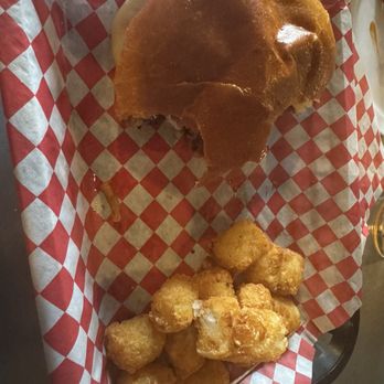 Misty Mountain Hops - Blackberry Smoke Burger (with bites taken out ) - Bars Near Me - Blue Ridge, Georgia