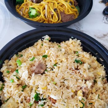Hiccups Veo Cafe - To go box. Pineapple Chicken Fried Rice and Stirfry noodle beef. Fried Rice is much better, more savory, while noodles are sweet! - Asian Fusion Near Me - Carson, California Hiccups Veo Cafe - To go box. Pineapple Chicken Fried Rice and Stirfry noodle beef. Fried Rice is much better, more savory, while noodles are sweet! - Asian Fusion Near Me - Carson, California