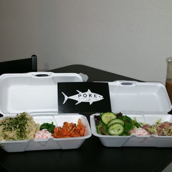 Poke District - Gf got the tuna poke combo with godzilla sauce and I got the salmon poke with spicy sauce. Delish! - Seafood Near Me - Orange, California