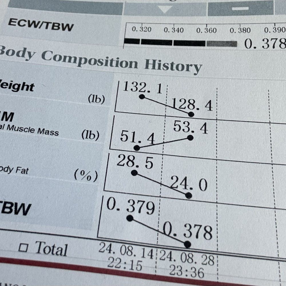 My body composition reading after only 11 days of personalized workouts and nutrition My body composition reading after only 11 days of personalized workouts and nutrition