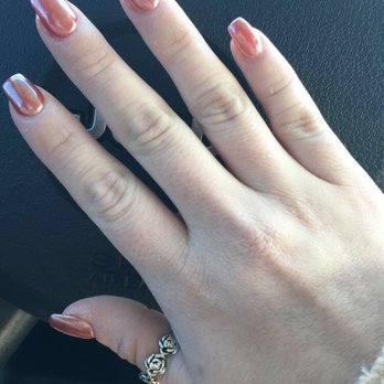 Lotus Nails - Rose gold chrome gel polish on acrylic by Howie - Nail Salons Near Me - Boulder, Colorado Lotus Nails - Rose gold chrome gel polish on acrylic by Howie - Nail Salons Near Me - Boulder, Colorado
