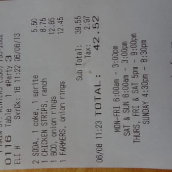 Putah Creek Cafe - the bill - Breakfast & Brunch Near Me - Winters, California Putah Creek Cafe - the bill - Breakfast & Brunch Near Me - Winters, California