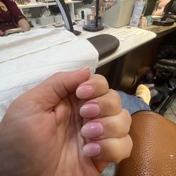 Lyna Nails & Spa - Pink and white ombré with chrome